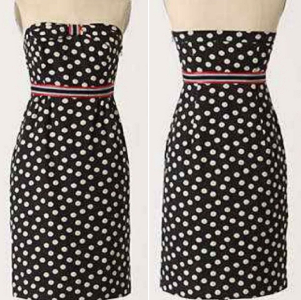 Anthropologie MAEVE Strapless Dress Bodycon Retro